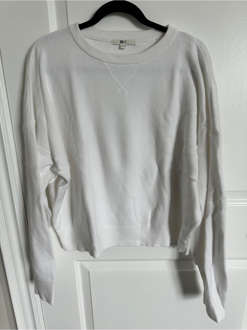 UNIQLO :C Smooth Cotton Relaxed Sweater Crew-Neck white